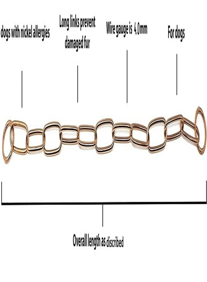 Pups&Pets Dogs Brass GSD Long Collar Chain | Long Link Training Solid Chock Chain Fur Saver Golden Collar | No-Slip Gold Color Choke Chain for Dog - 1Pcs (30 INCH, 3.0MM) - Image 2